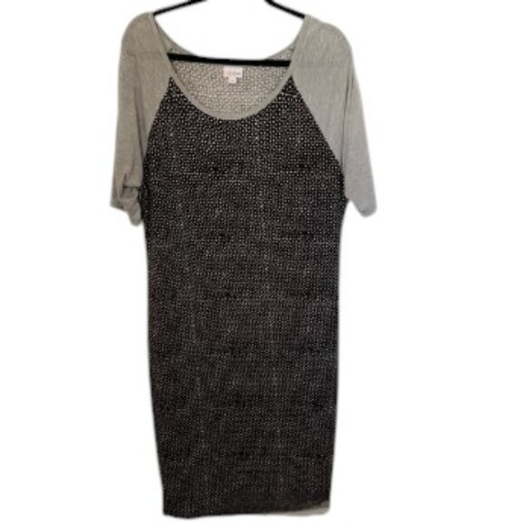 LuLaRoe LIMITED RUN Hybrid Randy Dress Jersey Knit Midi Dress Size 2xl - Picture 2 of 6